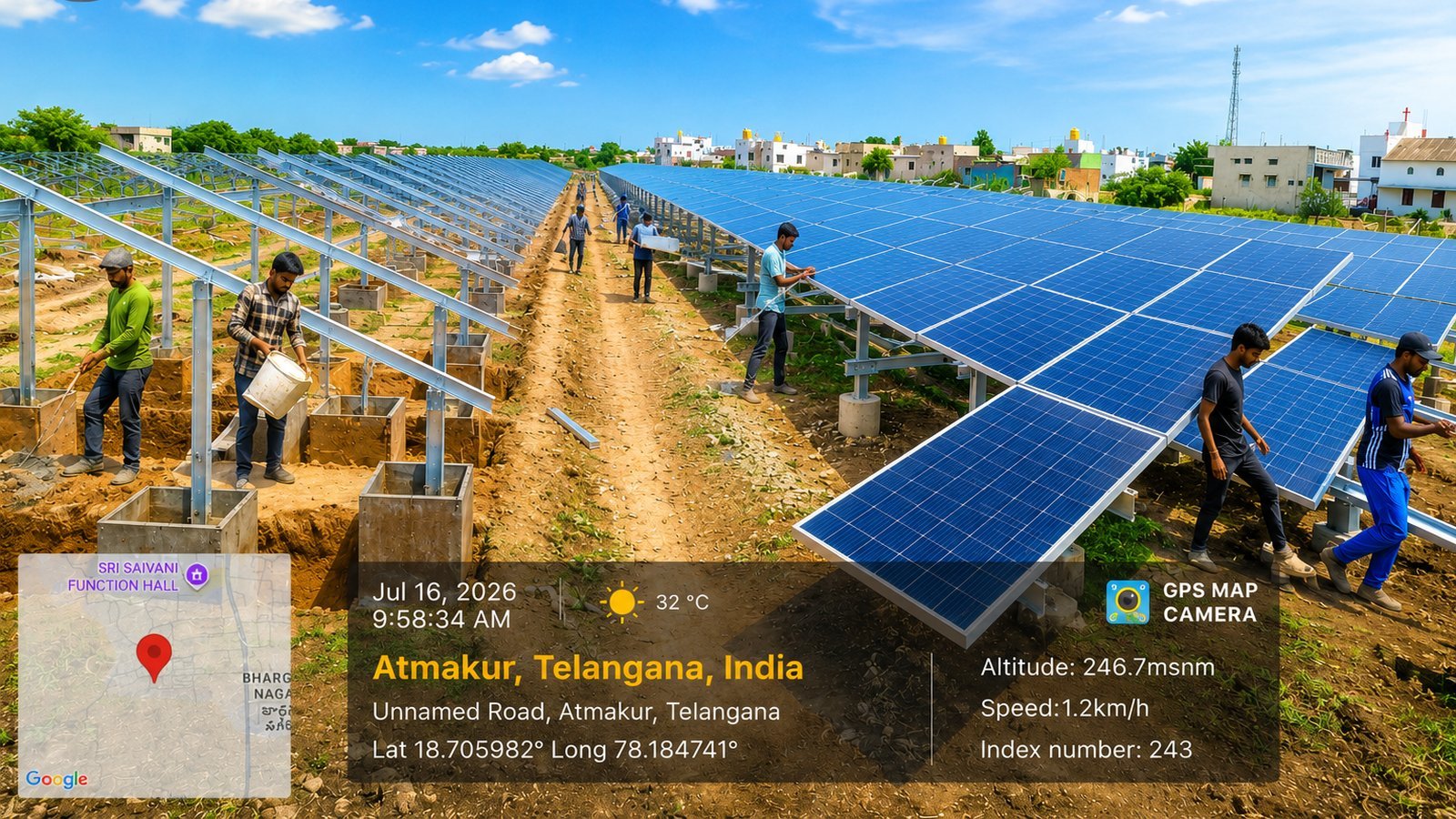 Solar module installation at Atmakur, Telangana