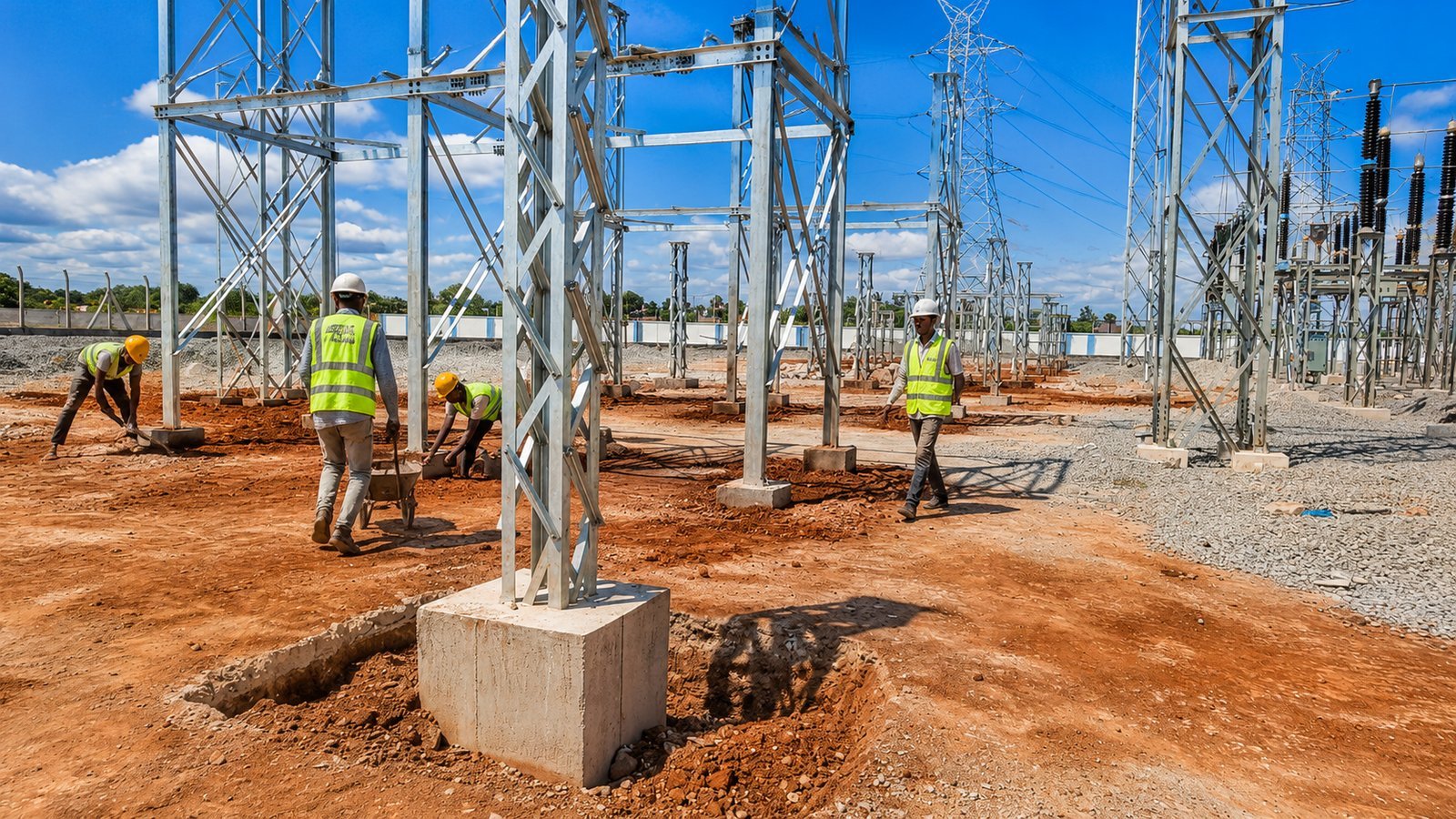 Substation erection and civil works